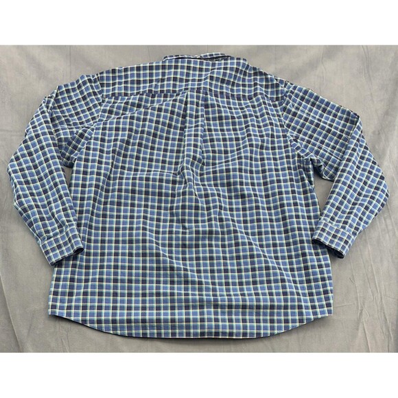 Duluth Trading Co Shirt Mens 2XL Blue Green Plaid Button Down Long Sleeve Navy - Picture 3 of 10
